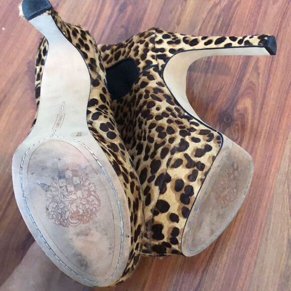 Vince Camuto Leopard platform booties, high heel size 9 fur - Picture 5 of 6